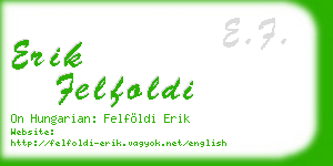 erik felfoldi business card